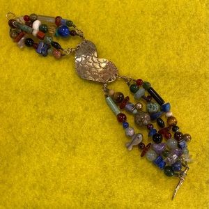 80’s heart bracelet with beautiful beads.